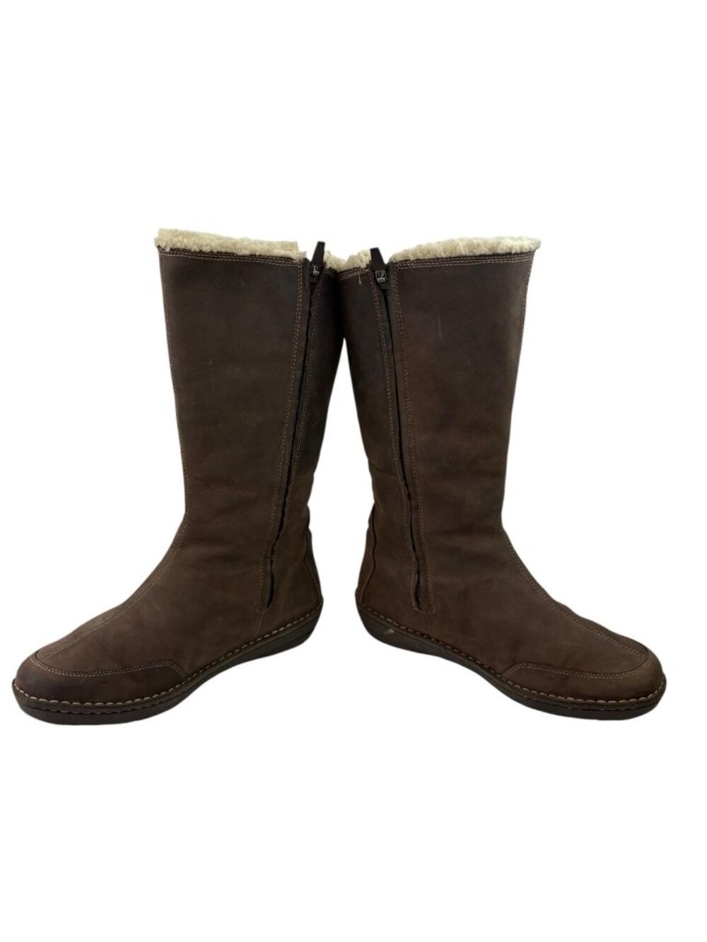 -Teva Tonalea Waterproof Leather Boot Womens Size 9 Brown Faux Fur Zip Up Winter - Picture 3 of 16